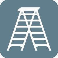 Ladder Glyph Round Background Icon vector