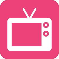 Television Glyph Round Background Icon vector