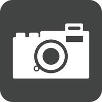 Camera Glyph Round Background Icon vector