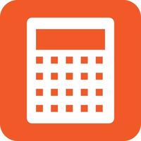 Calculator Glyph Round Background Icon vector