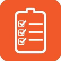 Checklist Glyph Round Background Icon vector