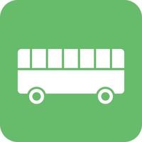 Toy Bus Glyph Round Background Icon vector