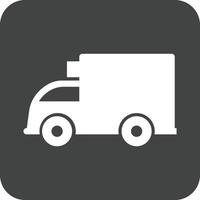 Heavy Truck Glyph Round Background Icon vector