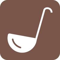 Ladle Glyph Round Background Icon vector