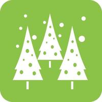 Snowing in trees Glyph Round Background Icon vector