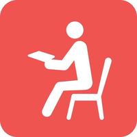 Man with Smartphone Glyph Round Background Icon vector