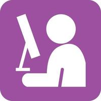 Online Status Glyph Round Background Icon vector