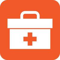 First Aid Glyph Round Background Icon vector