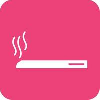 Cigarette Glyph Round Background Icon vector