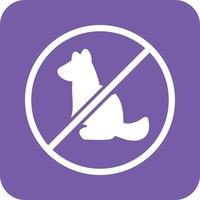 No Pet SIgn Glyph Round Background Icon vector