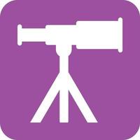 Telescope on Stand Glyph Round Background Icon vector