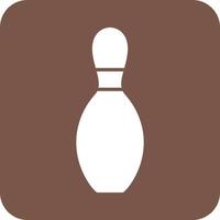 Bowling Pin Glyph Round Background Icon vector