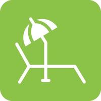 Sunbathing Chair Glyph Round Background Icon vector