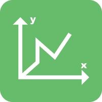 Graph I Glyph Round Background Icon vector