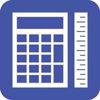 Measurement Calculation Glyph Round Background Icon vector