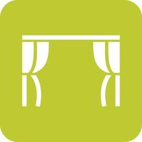Stage Glyph Round Background Icon vector