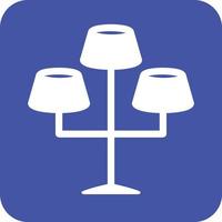 Lamps Stand Glyph Round Background Icon vector