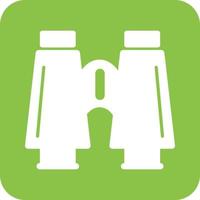 Binoculars Glyph Round Background Icon vector