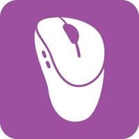Mouse Glyph Round Background Icon vector