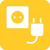 Plug and Socket Glyph Round Background Icon vector