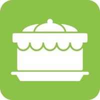 Cake II Glyph Round Background Icon vector