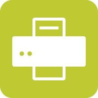 Printer Glyph Round Background Icon vector