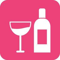 Goblet and Wine Glyph Round Background Icon vector