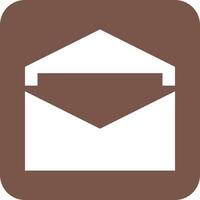 Open Envelope II Glyph Round Background Icon vector