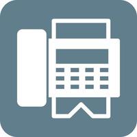 Fax Machine Glyph Round Background Icon vector