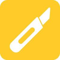 Scalpel Glyph Round Background Icon vector