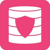 Secured Backup Glyph Round Background Icon vector