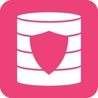 Secured Backup Glyph Round Background Icon vector