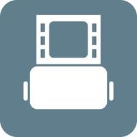 Roll Glyph Round Background Icon vector
