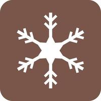 Snowflake Glyph Round Background Icon vector