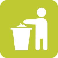 Throwing litter Glyph Round Background Icon vector