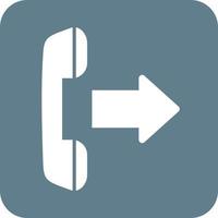 Outgoing Call Glyph Round Background Icon vector