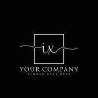 IX Initial handwriting minimalist logo vector