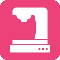 Coffee Machine I Glyph Round Background Icon vector