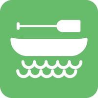 Boat I Glyph Round Background Icon vector