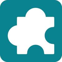 Puzzle Piece Glyph Round Background Icon vector