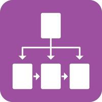 Flowchart Glyph Round Background Icon vector