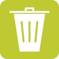 Trash Bin Glyph Round Background Icon vector