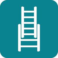 Ladders Glyph Round Background Icon vector