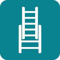 Ladders Glyph Round Background Icon vector