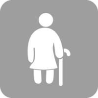 Old Woman Glyph Round Background Icon vector