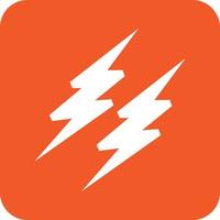 Lightening II Glyph Round Background Icon vector