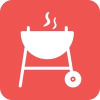 Barbeque Glyph Round Background Icon vector