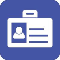 Identity Card Glyph Round Background Icon vector