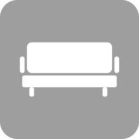Sofa Glyph Round Background Icon vector