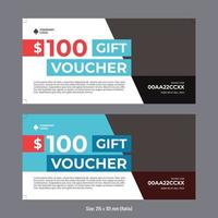 Gift voucher vector design template with image, Coupon or reward background design.